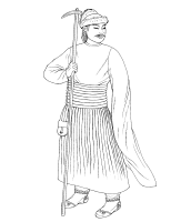 A coloring page of chinese clothing